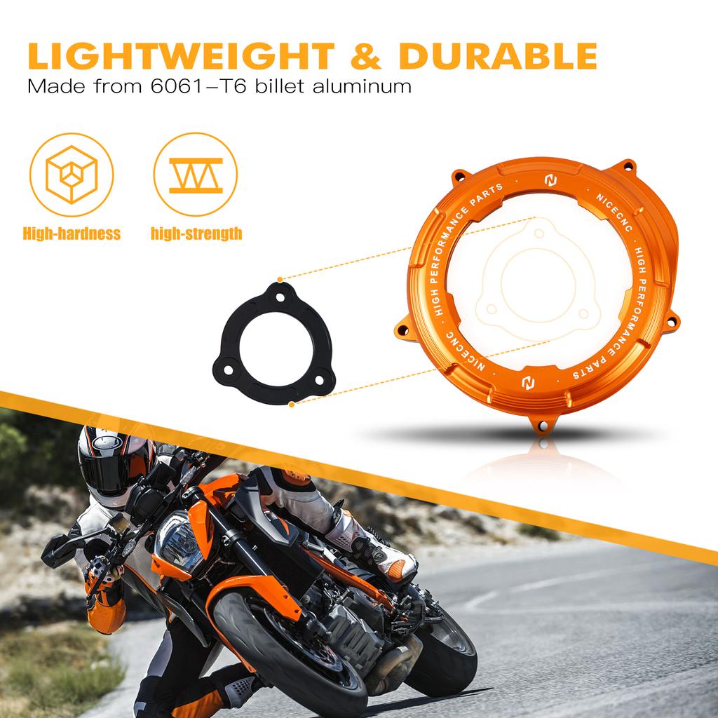 For 2017-2024 KTM 1290 Super Adventure R S T 1290 SAR SAS SAT Transparent Engine Clutch Cover for KTM 1290 Duke R/GT/EVO 2014-24