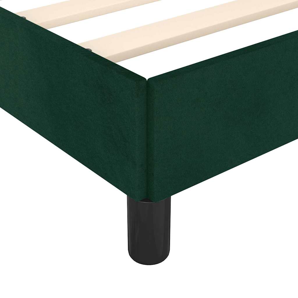Bed Frame without Mattress Dark Green 120 x 200 cm Velvet