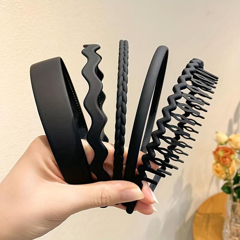 9 шт., пластиковая повязка для волос с зубами, расческа для зубов, повязки на голову, матовые ленты для волос, нескользящие одноцветные аксессуары для волос