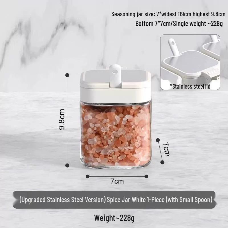 Стеклянный набор баночек для специй и хранения - Контейнер для приправ, Кухонная солонка и перечница.