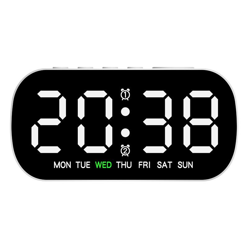 USB Powered Digital Alarm Clock Temperature Date Week Dual Alarm Night Mode Snooze Clock 5 Levels of Brightness 12/24H LED Clock