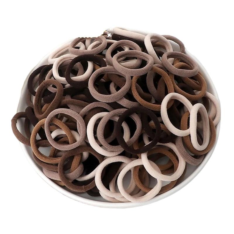 4cm Solid Color Elastic Hair Ties, Girls High Ponytail Towel Circle Hair Accessories