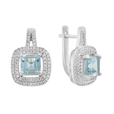 Серебряные серьги с натуральным топазом 5.867ct (2207177)