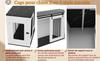2-in-1 Dog Crate, Wood-Metal, as Side Table, for Small to Medium-Sized Dogs, 140 x 60 x 87 cm, White, Tabletop with Black Marble-Effect Foil