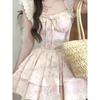 Girl Fashion First Love Xiaofei Sleeve Floral Dress Female Summer Gentle Wind Cake Princess Dress Waist Fluffy Skirt
