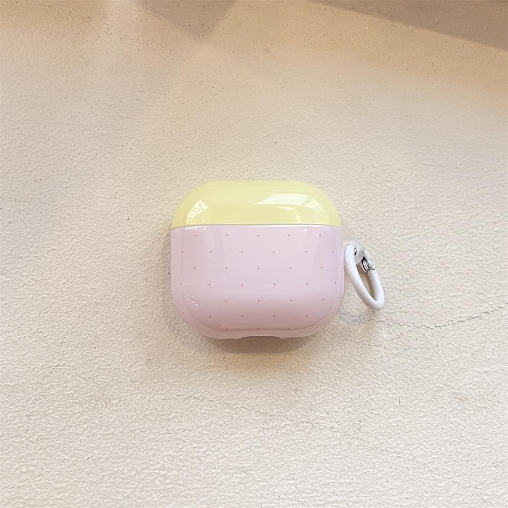 Pink and yellow color matching polka dot earphone cover for Apple AirPods 1 /1/1 generation banana pendant case PRO1/PRO1