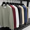 Genuine Tommy Men's Round Neck Long Sleeve Casual Sweatshirt - Solid Color Trendy Versatile Top