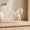 Living Room Horse Decor 3D Printed Abstract Statue Minimalist Hollow White Figurine for Ornament Desk Decor Animal Shape Home Statue