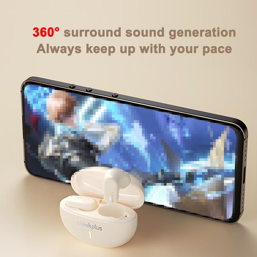 Lenovo Наушники LP19 True Wireless BT5.3 с чехлом для зарядки, спортивные наушники для бега, музыка