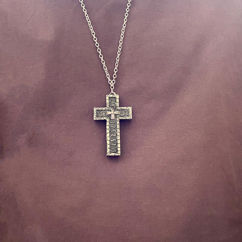 Открывающееся Двухслойное Ожерелье Крест Змея, Новый Ретро Европейский Стиль, Креативный Модный Кулон, Идеальный Праздничный Подарок Ювелирное Изделие