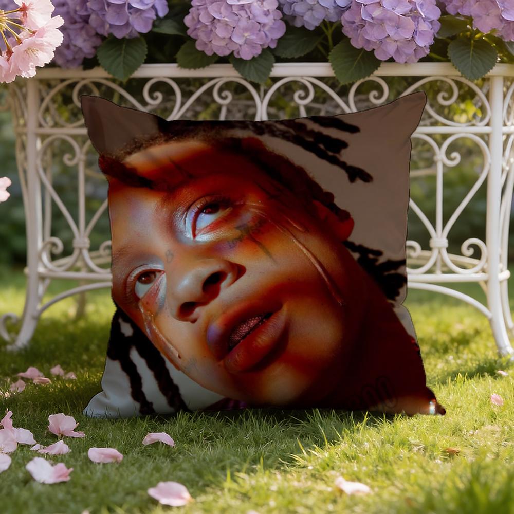 Чехол для подушки с изображением рэпера T-Trippie R-Redd, двойного назначения для дома и автомобиля: Двусторонняя конструкция для максимального комфорта