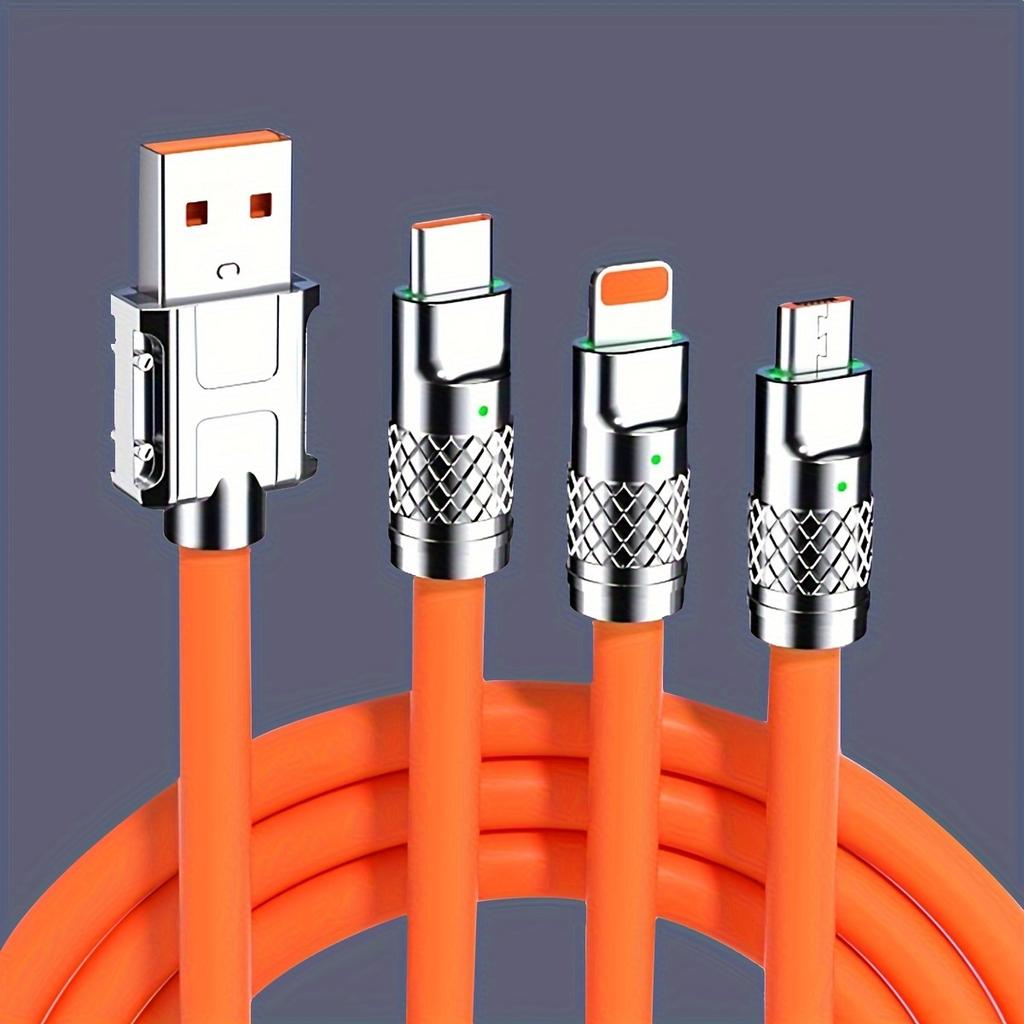 Портативный USB-кабель для быстрой зарядки, цветной зарядный кабель для флэш-памяти 3-в-1