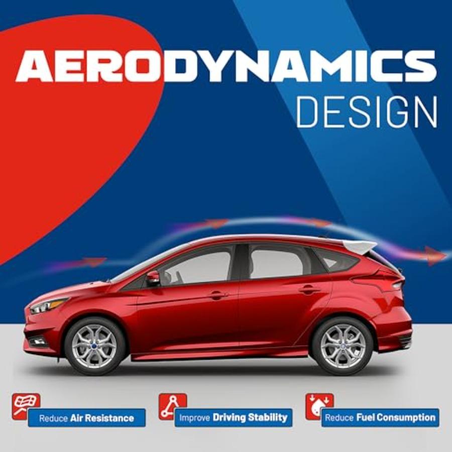Задний спойлер на крышу, совместимый с моделями Ford Focus Hatchback 2012-2018 гг., задний дефлектор на стекло, пластик, окрашенный в серый и черный цвета, для улучшения аэродинамики