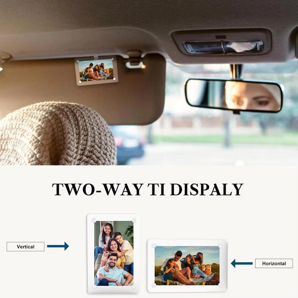 Magnetic Car Sun Visor Photo Holder Acrylic Picture Holder Clip Trip Storage