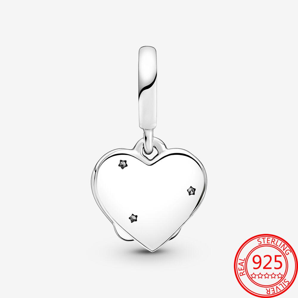 Подлинный 925 стерлингового серебра кулон в виде кошек и сердец, модный браслет в виде змеи, серебряный шарм для женщин, ювелирные изделия в подарок