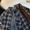 Мужская флисовая рубашка в клетку в стиле Гонконга класса люкс: Трендовое, Теплое, Стильное Осенне-Зимнее Термобелье с Длинным Рукавом.