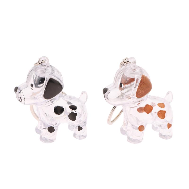 Cute Transparent Dog Hair Storage Cute Pendant Keychain Bag Pendant Couple Car Key Chains Jewelry Souvenir Collection Gift
