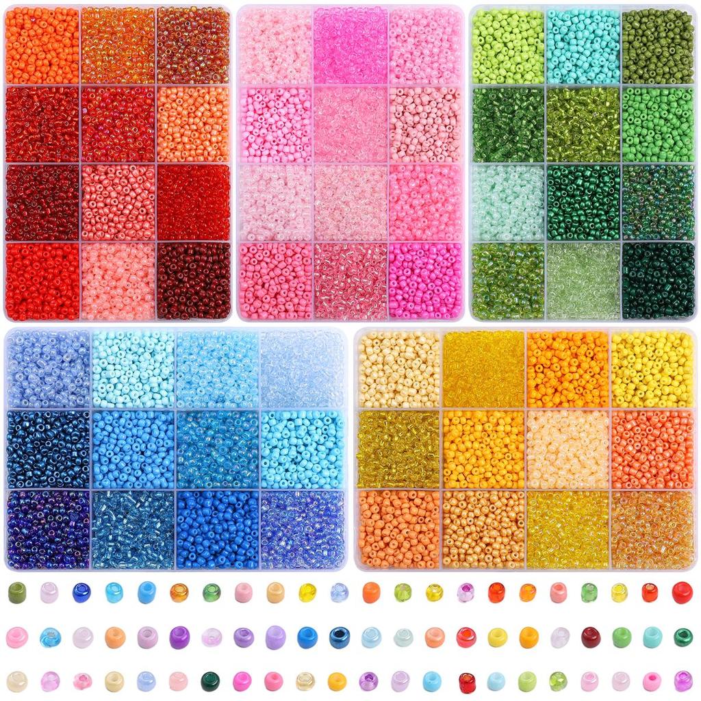 6000Pcs/box Glass Seed Beads For DIY Bracelet Necklace Jewelry Making Accessories
