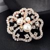 Brooch High-End Niche Silk Scarf Buckle Alloy Diamond Coat Pearl Corsage Pin Accessories
