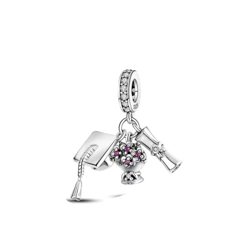 New 925 Silver Charms fit Bracelet For Women DIY Fashion Making Jewelry Fruit Robot Jigsaw Puzzle Dangle Beads