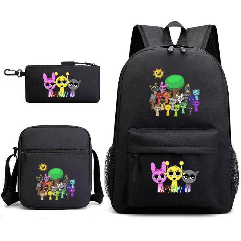 Rhythm Box Children's Backpack Crossbody Bag Pencil Bag Rabub Cute Elementary School Bag Three-piece Set