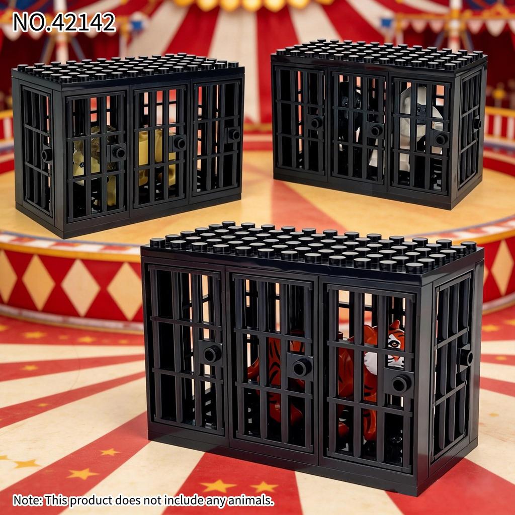 Клетка для зверя 42142 Тигр Дети Сборка Мелкие Строительные Блоки Игрушка Животные Аксессуары Модель Мейгао