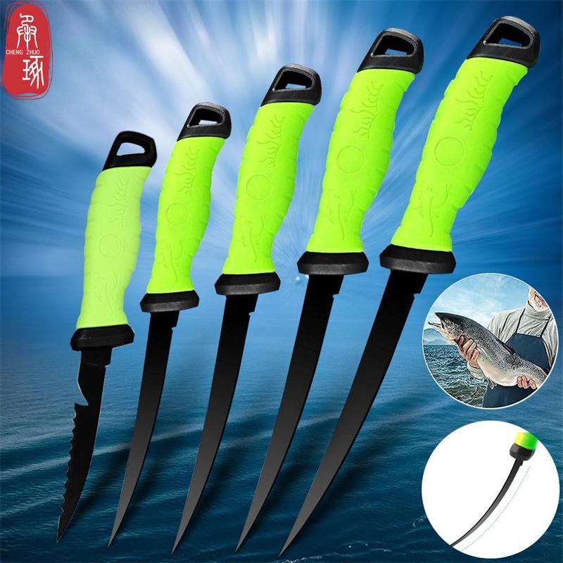 Stainless Steel Fishing Knife 5-9 Inch Knife Outdoor Kitchen Scale-scraping Knife Fillet Meat Saltwater Resistant Blade