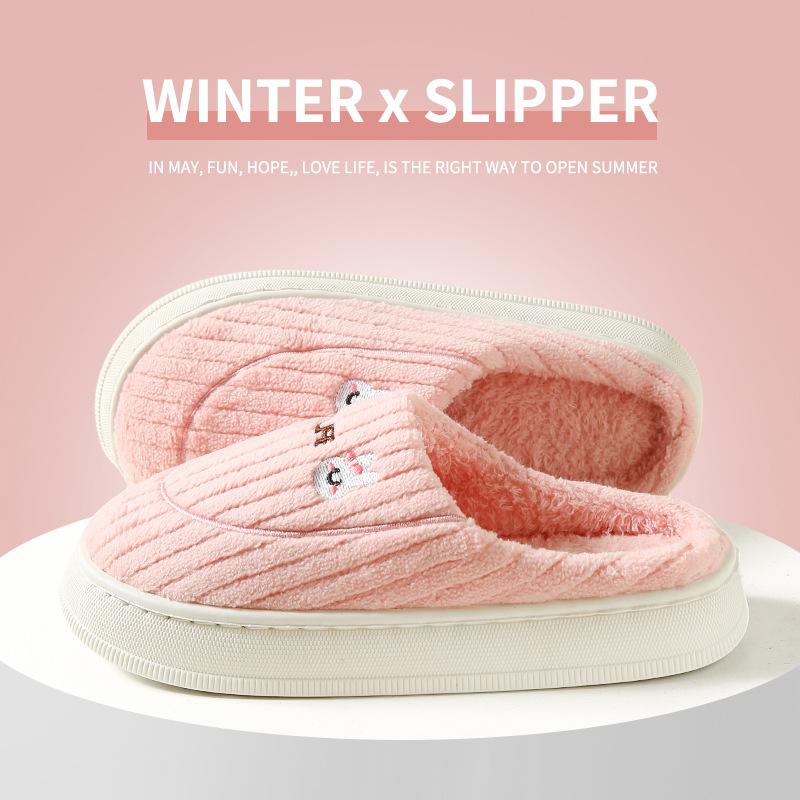 Cotton Slippers Women's Winter Home Home Home Warm Non-slip Thick Bottom Couple New Wool Slippers Men's Autumn and Winter
