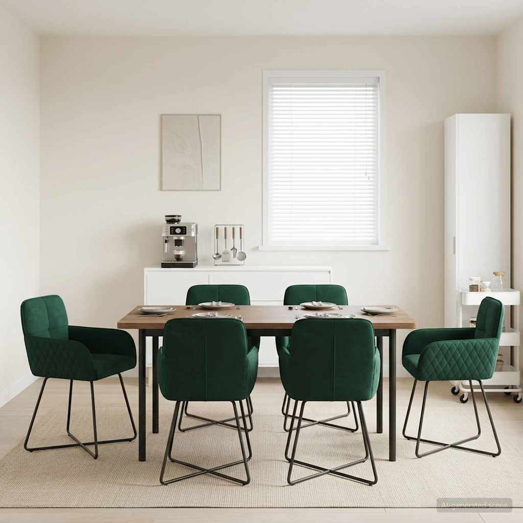 Dining Chairs 6 pcs Velvet Dark Green 59 x 56.5 x 86 cm