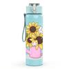 1PC Sunflower Watering Can Girl Print 750ml Color Plastic Sports Water Bottle Leakproof Flip Straw Lid Suitable for Sports Office Home Use