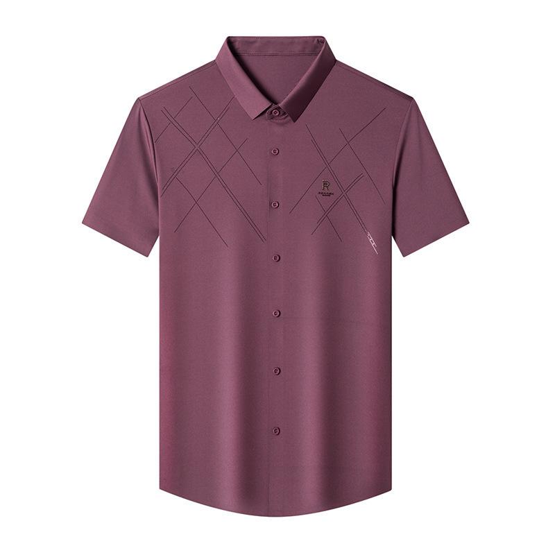 Новая летняя мужская рубашка с воротником поло, корейская мода, городской комфорт и повседневная средне-зеленая бесшовная рубашка, кардиган