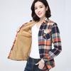 Winter Women's Warm Plaid Shirt Coat Casual Fleece Velvet Plus Thicke Tops Brand College Style Woman Clothes Outerwear