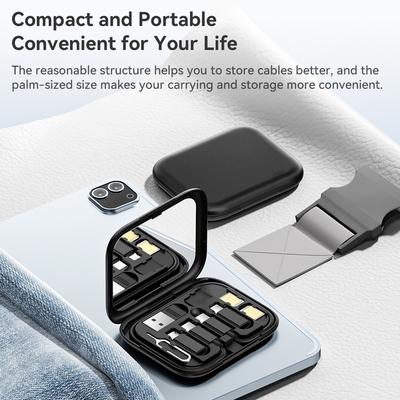 Кабель USB C на USB Type C 60 Вт 4 в 1 Набор шнуров для передачи данных Коробка для iPhone Xiaomi POCO Кабель Micro USB Type C OTG-комплект с держателем для телефона