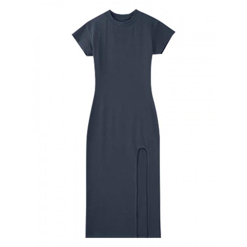 Платье с разрезом на талии и тонкое Женское Летнее Новое Темпераментная Длинная Юбка