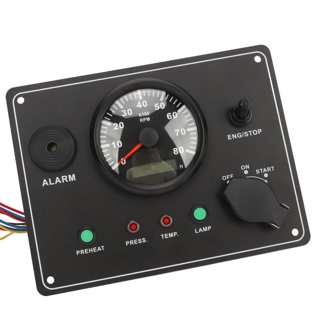 210 X 160 мм Панель тахометра для лодки Высокоточный Многофункциональный 0–8000 об/мин Морской тахометр Приборная панель с сигнализацией