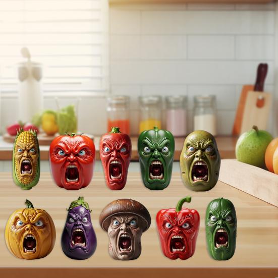Screaming Vegetables Figurine Resin Emotional Veggies Ornament Evil Screaming Carrot