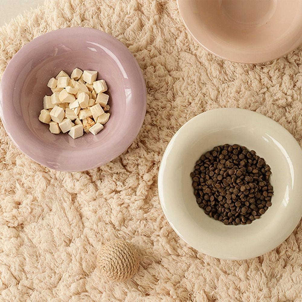 Multi-use Cat Bowl Ceramic Pet Drinking Feeder Pet Supplies Dog Food Feeding Basin  Neck Protection