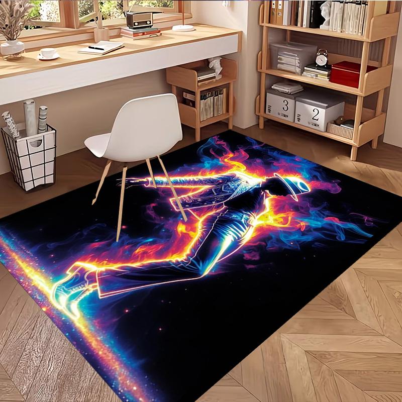 Michael Jackson Print Rug, Washable Floor Carpet, For Entryway Dorm Laundry Room Office Study, Home Decor Birthday Christmas Gift