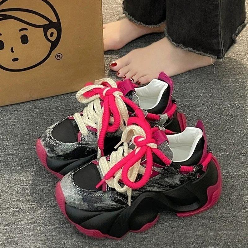 Модные туфли на толстой вулканизированной подошве для пап 2024 года, осень и зима, новые легкие и дышащие повседневные спортивные женские туфли Trafza