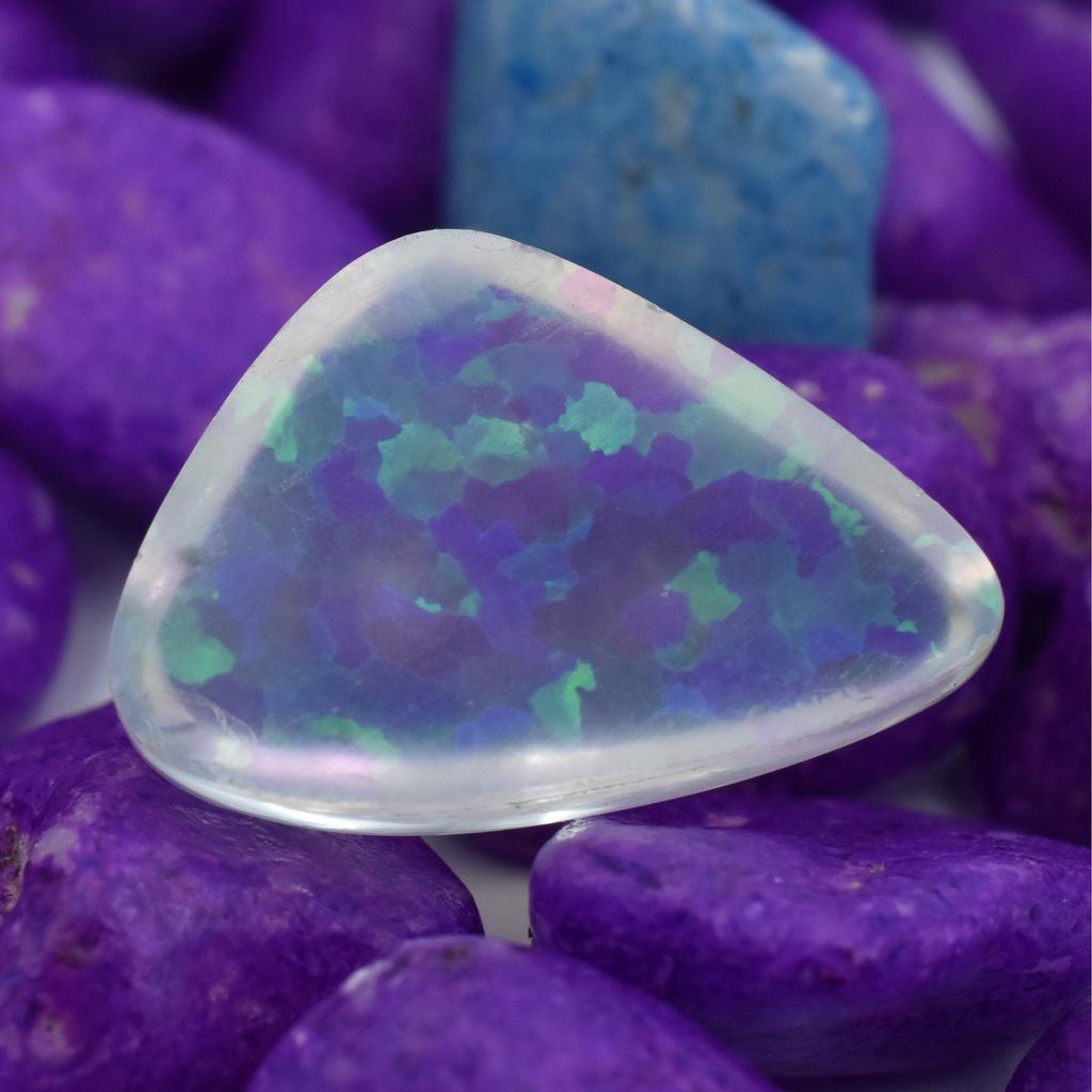 Lab-Created Opal Loose Gemstone Fancy Shape 10.05 ct Multi-Color October Birthday Birthstone