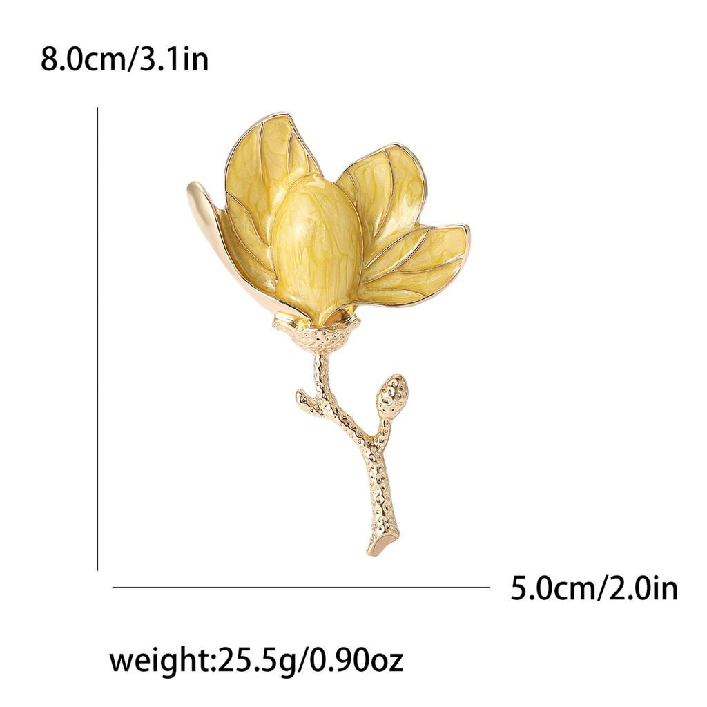 Корейская версия новой броши-магнолии из эмали из сплава, маленькая и свежая, универсальная, женская рубашка, нагрудный цветочный аксессуар-брошь