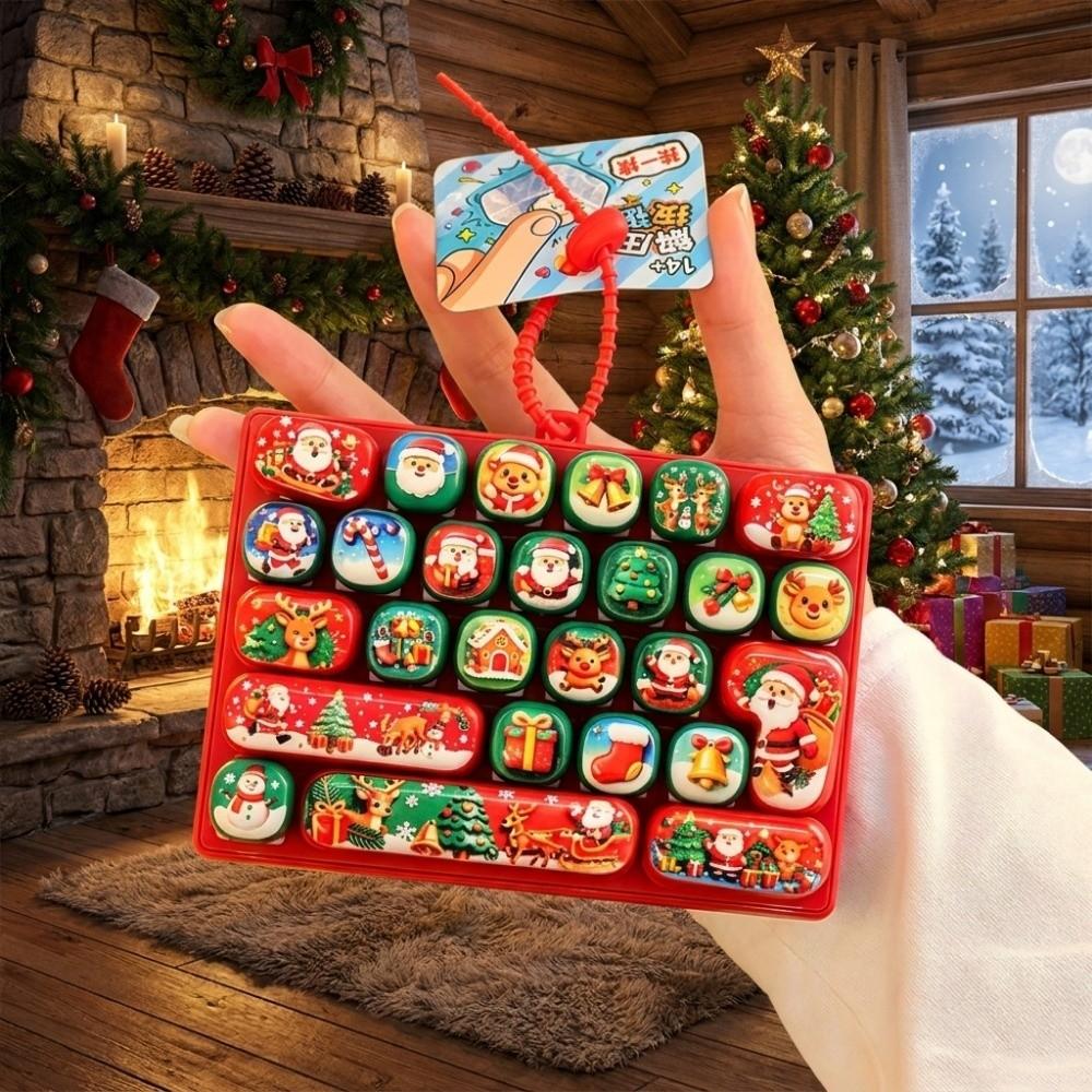 Cartoon Christmas Keychain Creative Button Decompression Toy Christmas Gift Pendant
