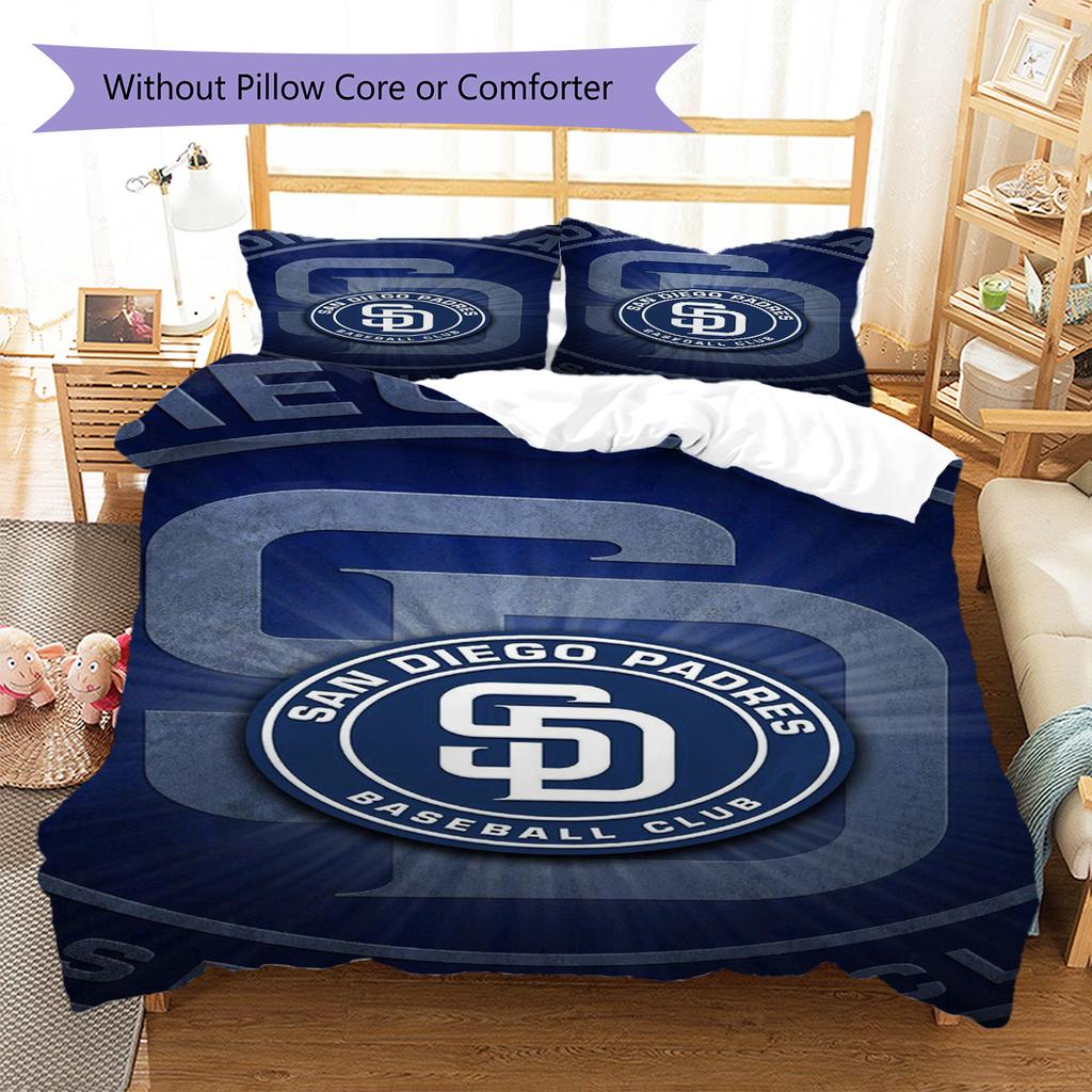 San Diego Padres Pattern Bedding Set Quilt Cover Pillowcase Home Decor Gift (1 * duvet cover + 2 * pillowcase, without core)