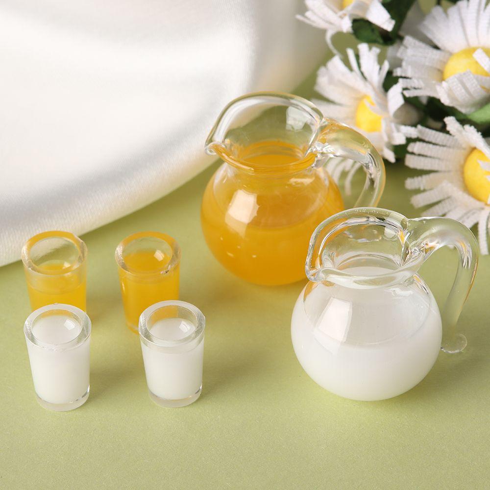 Toys Lemon Water Orange Juice Coffee Milk Miniature Drinks Jug Cup Drinking Model Doll Accessories