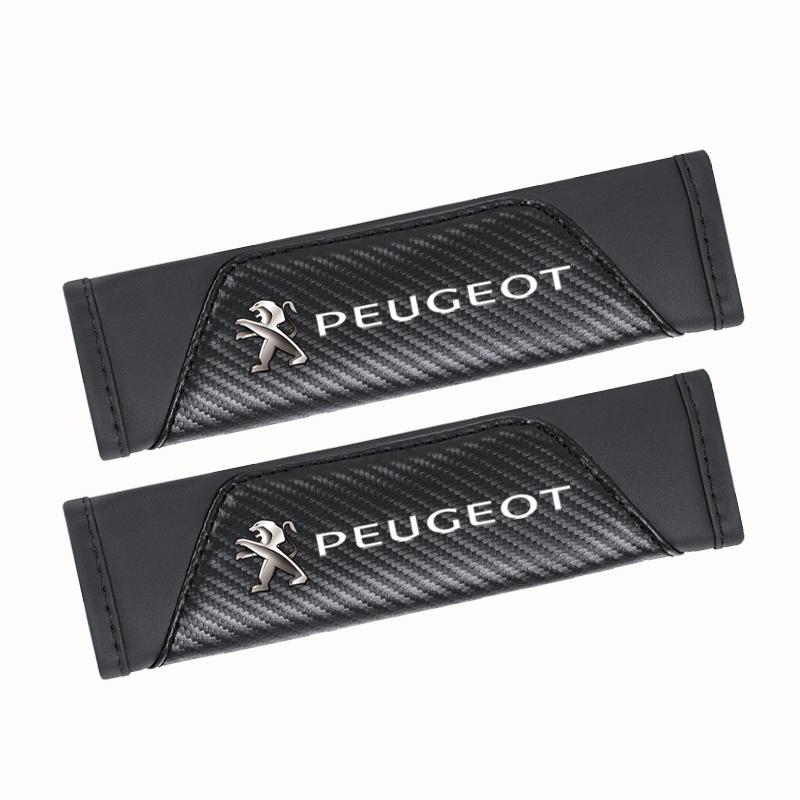 Car Sticker/ Car Safety Belt Cover Pads Auto Leather Shoulder Cushion For Peugeot 107 408 4008 308 3008 5008 508 2008 208 301 YO2