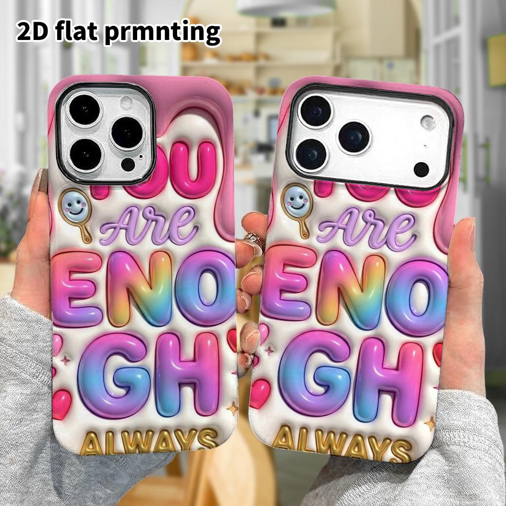 Чехол для телефона: 2D плоский дизайн, подходящий для iPhone 18, 17, 16, 15, 14, 13 Pro, защитный чехол-пленка, стиль для пары, объемные пузырчатые буквы, Рождество и Хэллоуин
