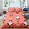 Santa Claus Pattern Bedding Set Christmas Deer Duver Cover Set for Kids Boys Girls Quilt Cover Queen Polyester Comforter Cover