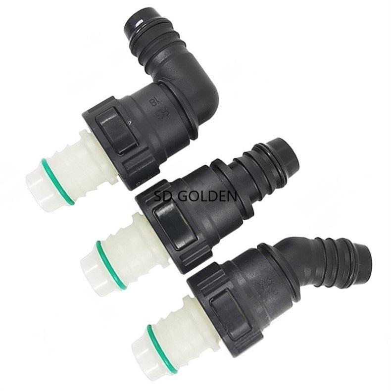 18mm ID16 Automotive Fuel Line Hose Bend Double-Sided Male Female Matching Combination Large Size Plastic Quick Connector