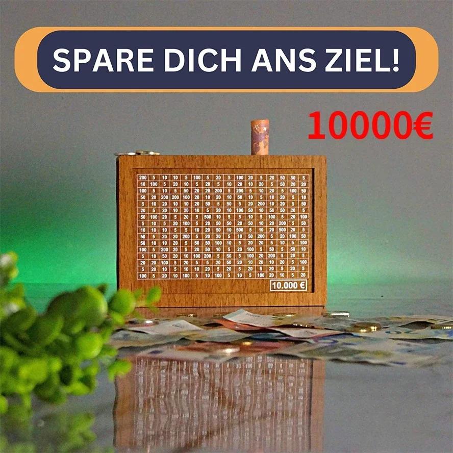 Копилка для многоразового использования 1000/2000/3000/5000/10000 евро, деревянная копилка с изображением цели и номера