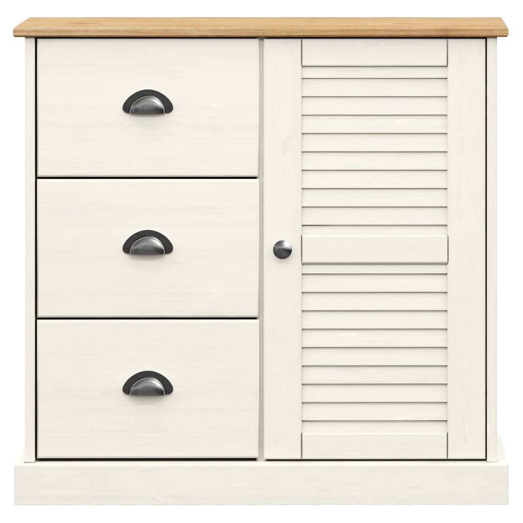 VIGO Highboard White 78 x 40 x 175 cm Solid Pine Wood